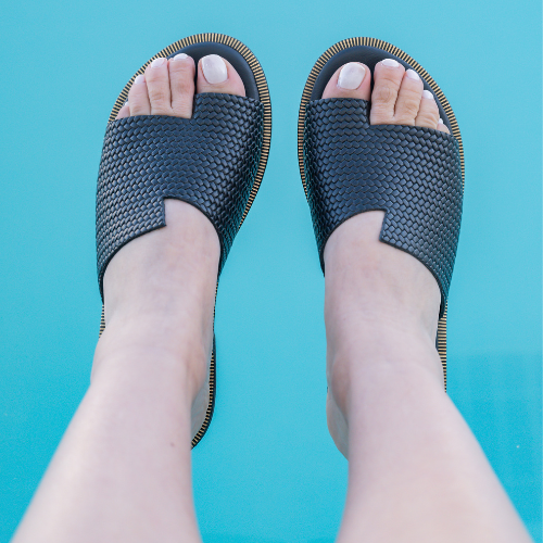 KLYMENI Suede Sandal with Asymmetric Strap