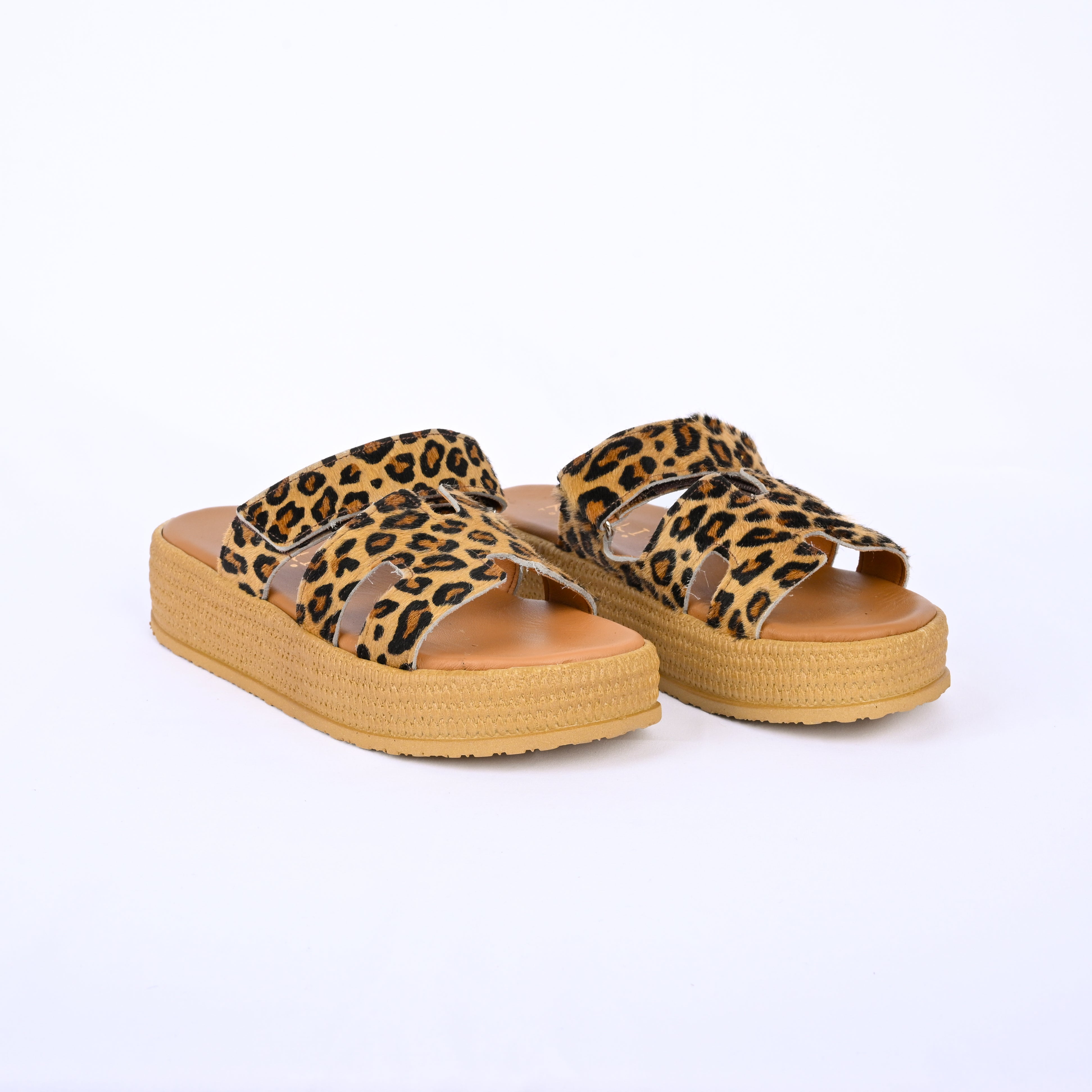 ATHANASIA Leather Flatform with Espadrille Sole