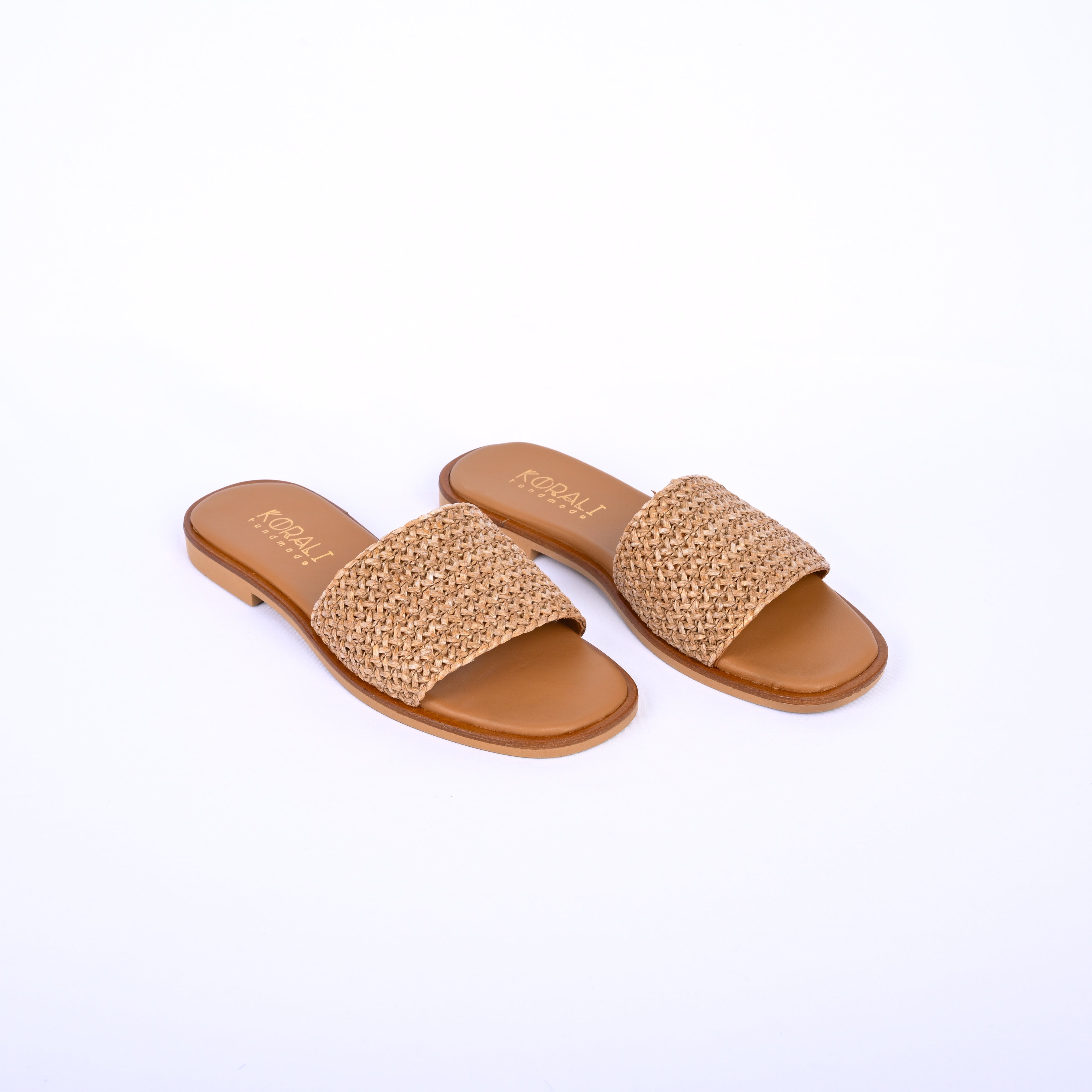 MARGARITA Raffia Strap Slide Sandals
