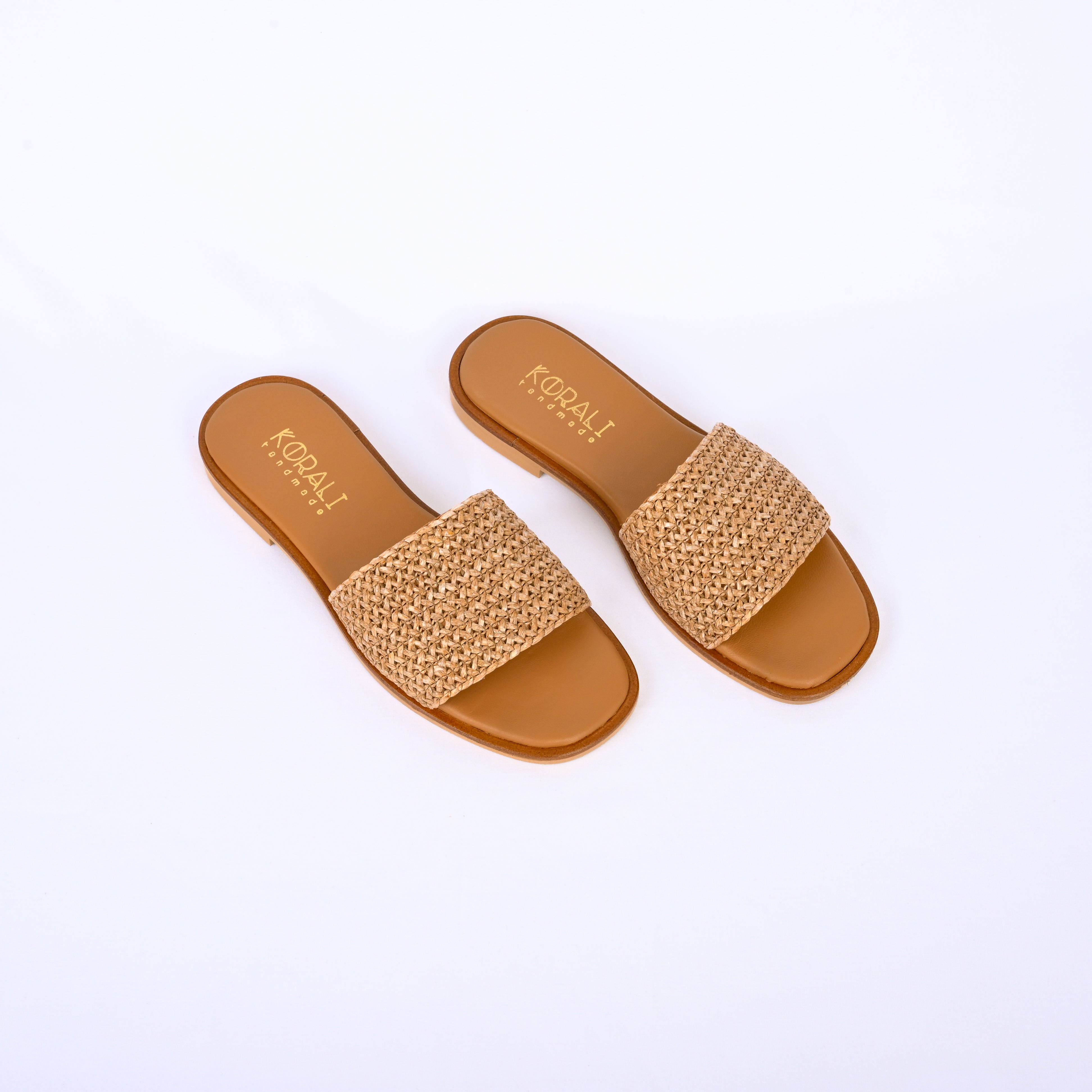 MARGARITA Raffia Strap Slide Sandals