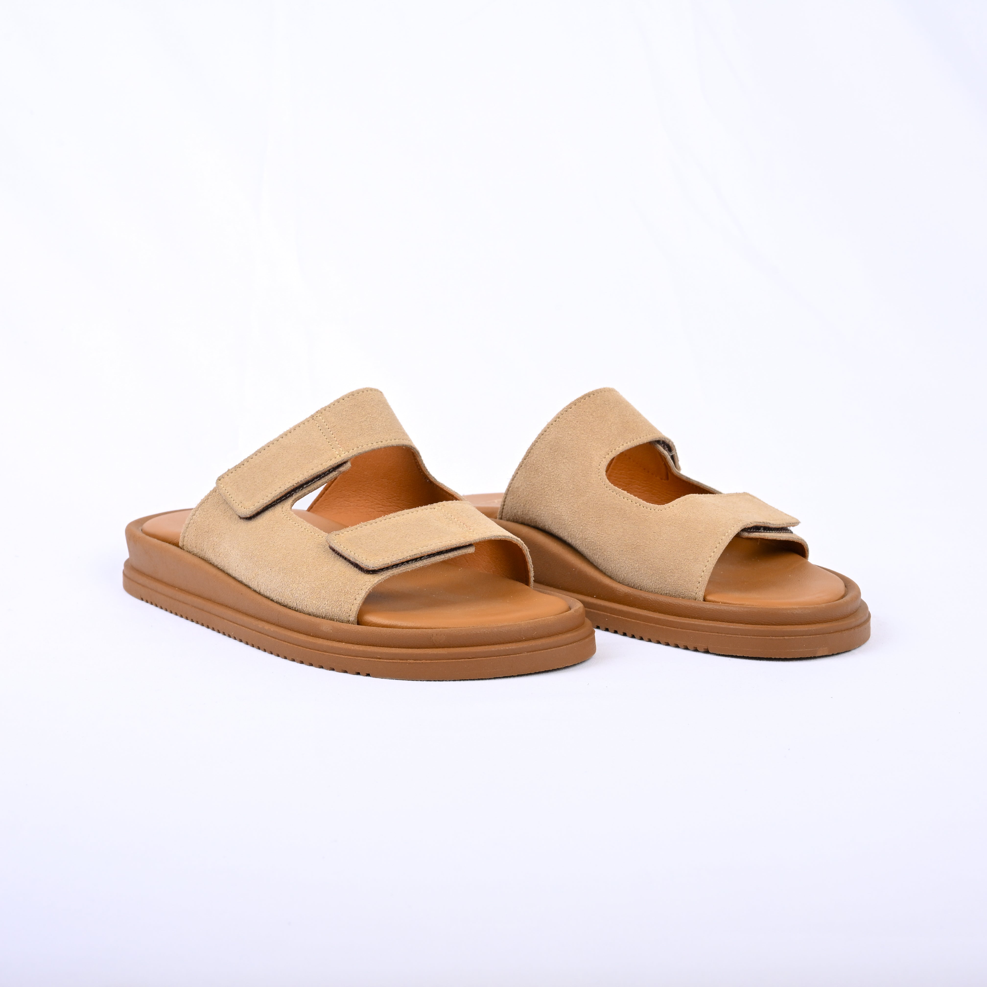 NERINA Double Strap Suede Slides
