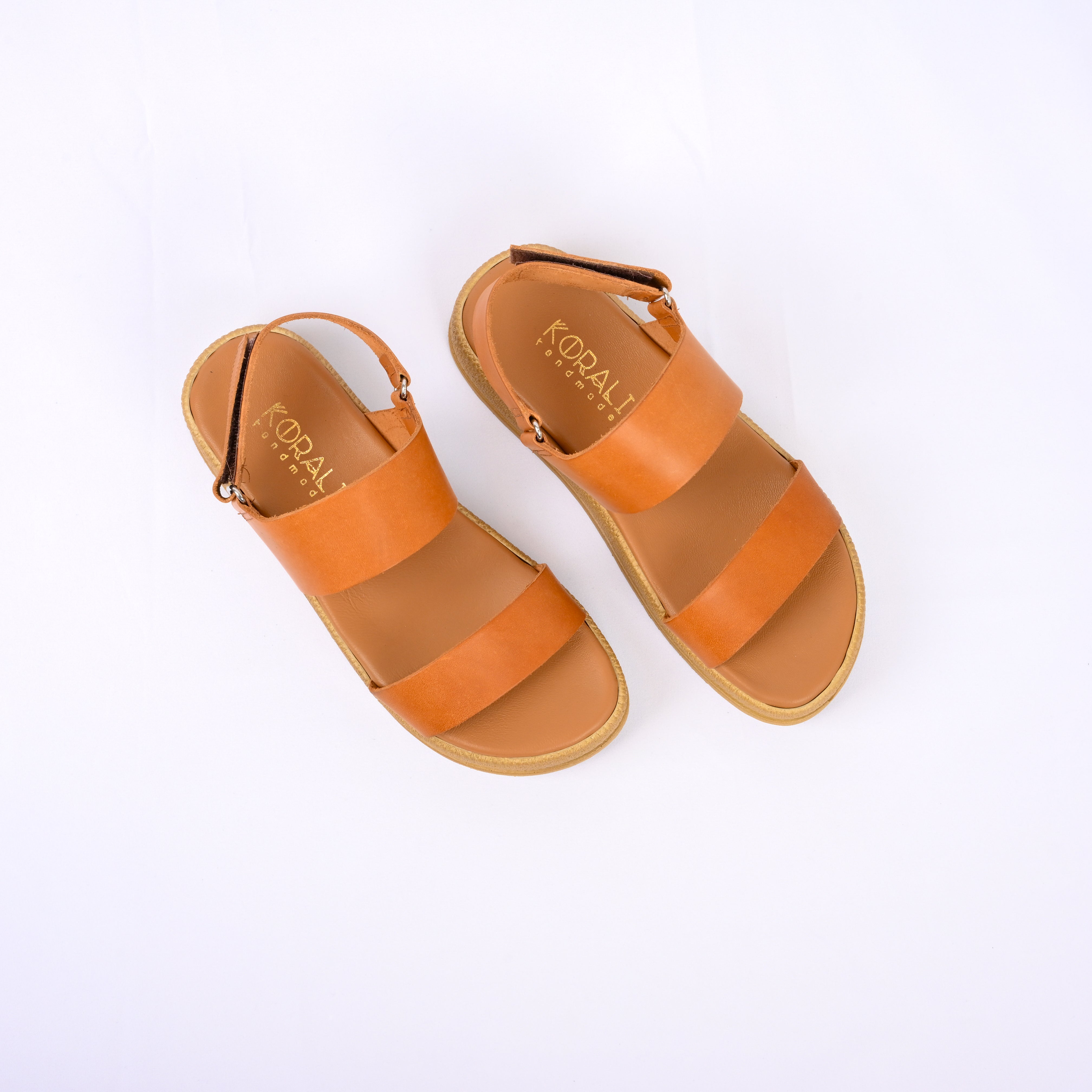 AGGELIKI Leather Strap Sandals with an Espadrille Finish