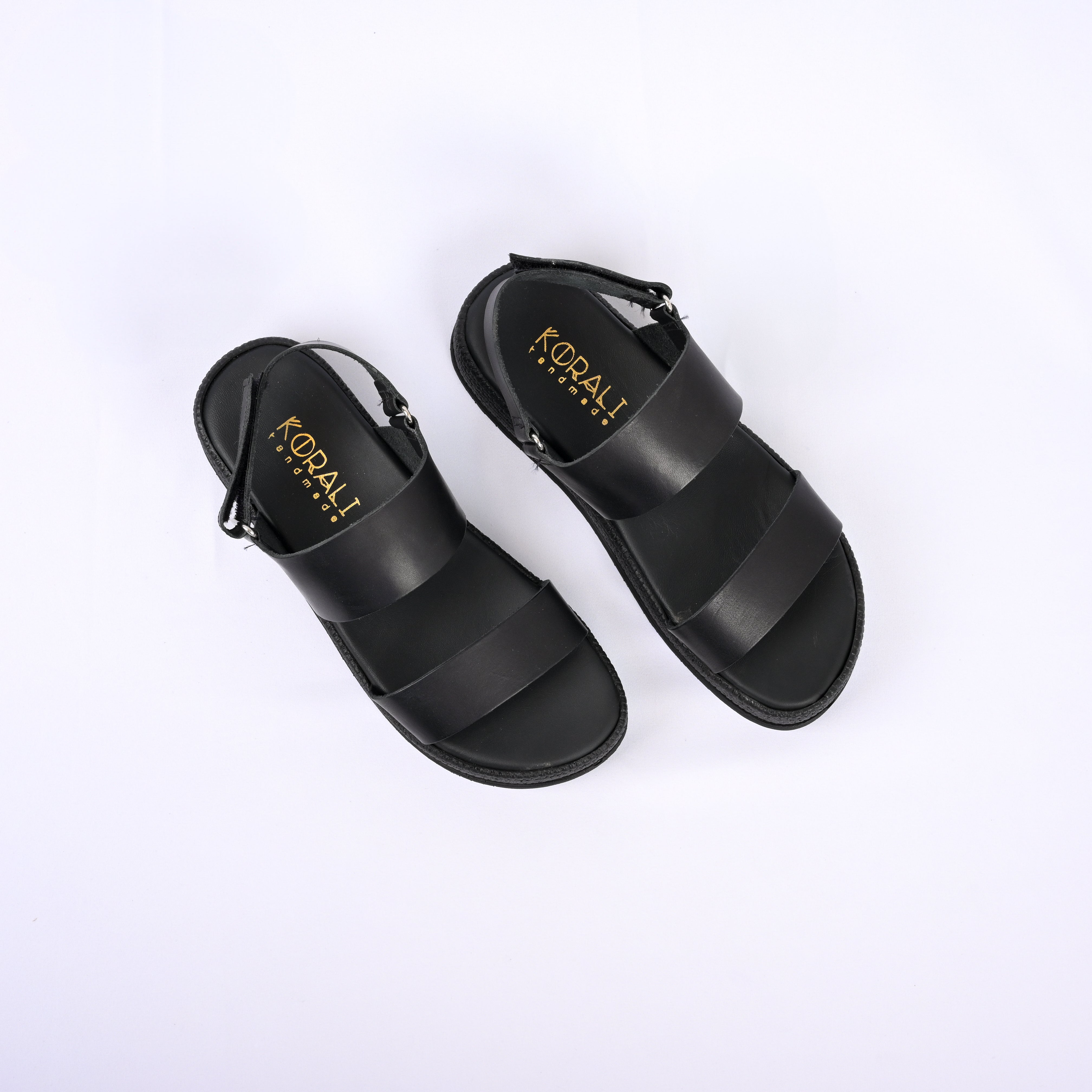 AGGELIKI Leather Strap Sandals with an Espadrille Finish