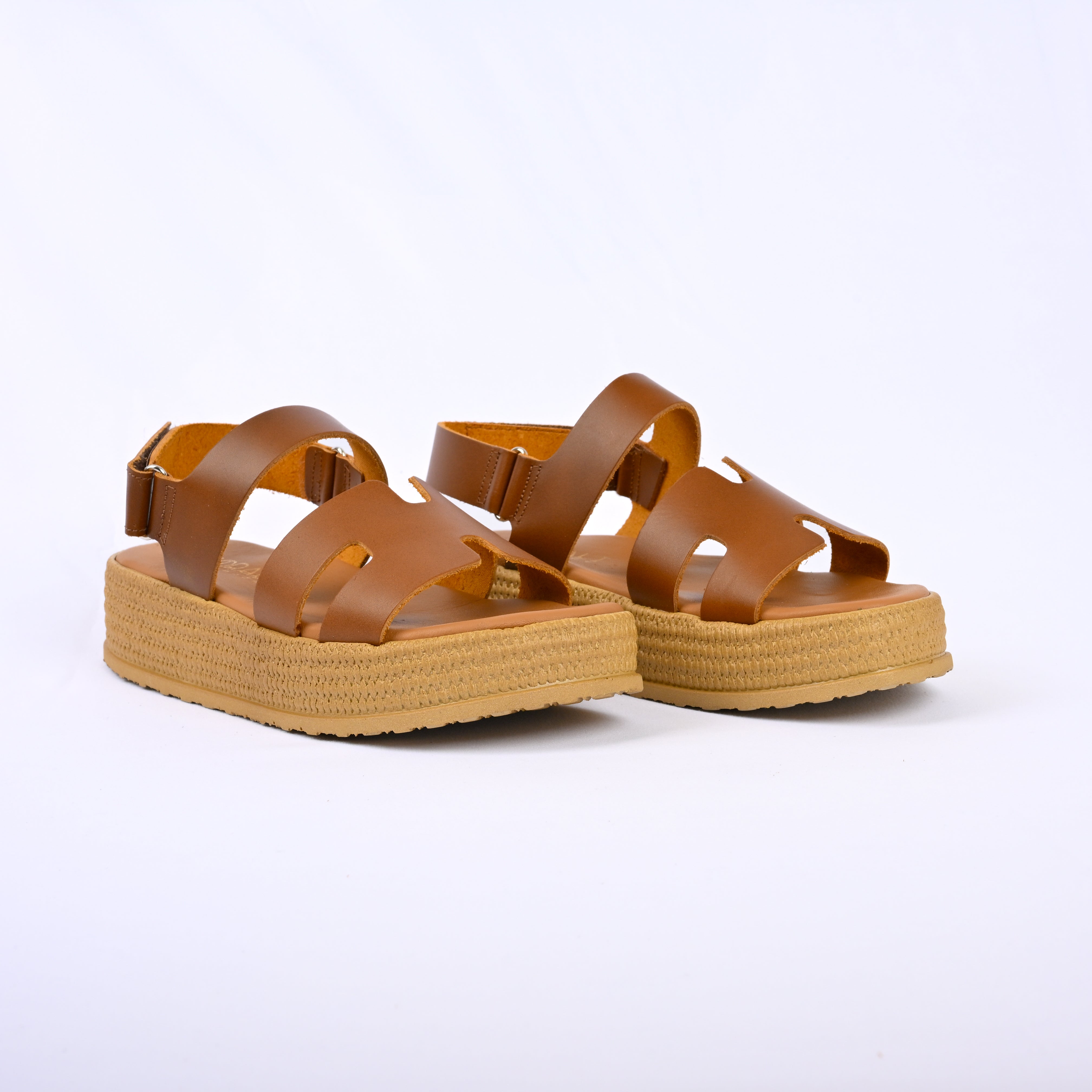 KORALIA Leather Flatform with Espadrille Sole