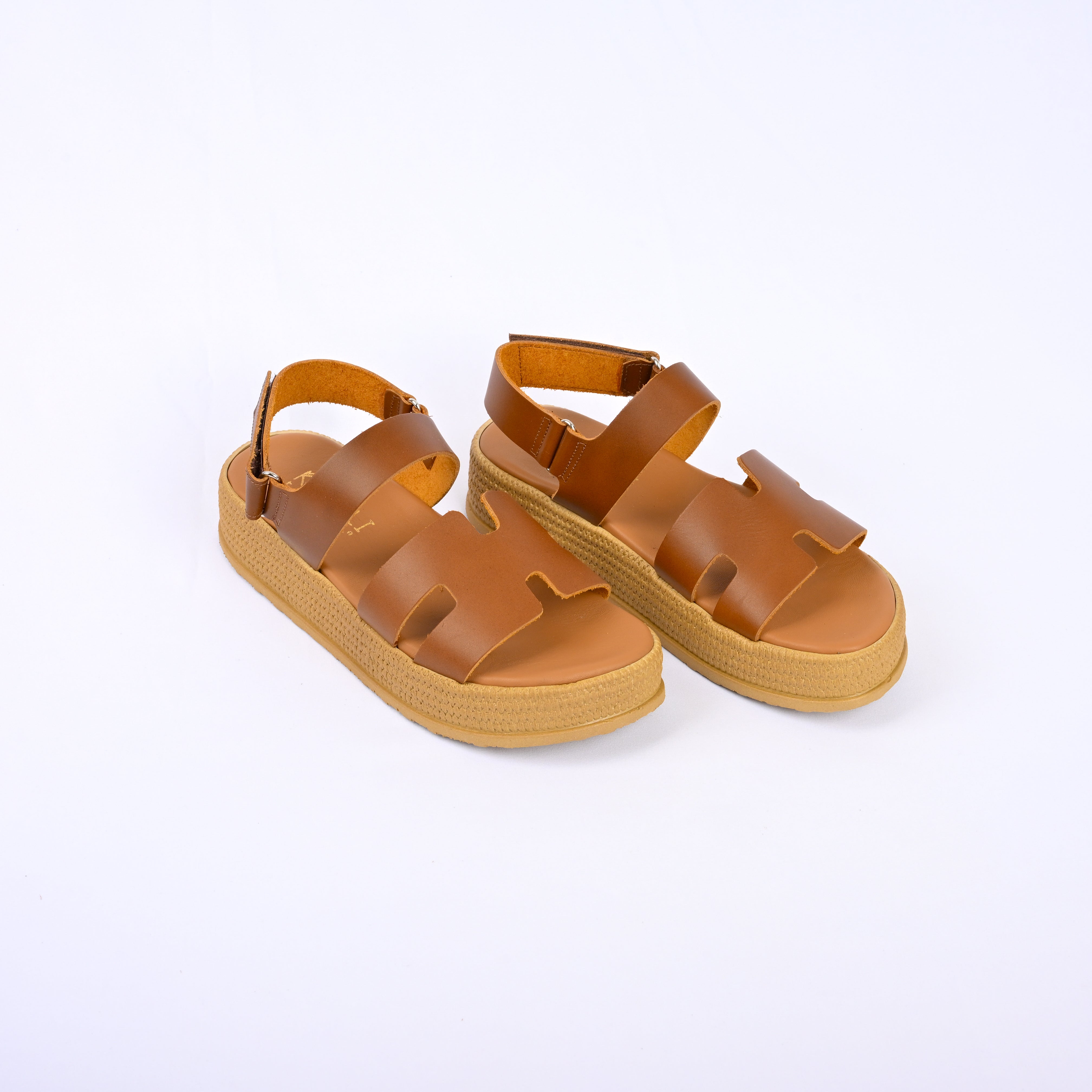 KORALIA Leather Flatform with Espadrille Sole