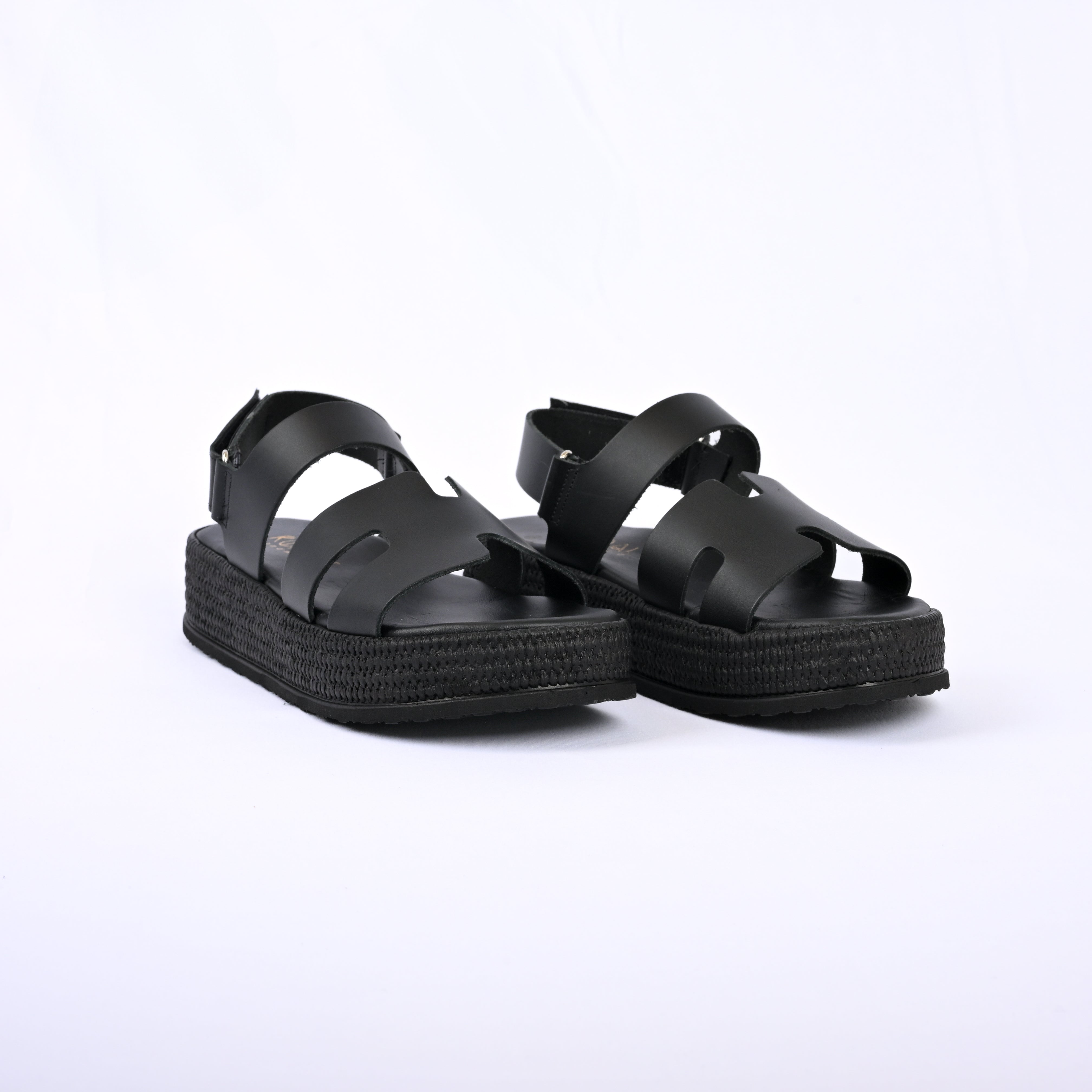 KORALIA Leather Flatform with Espadrille Sole