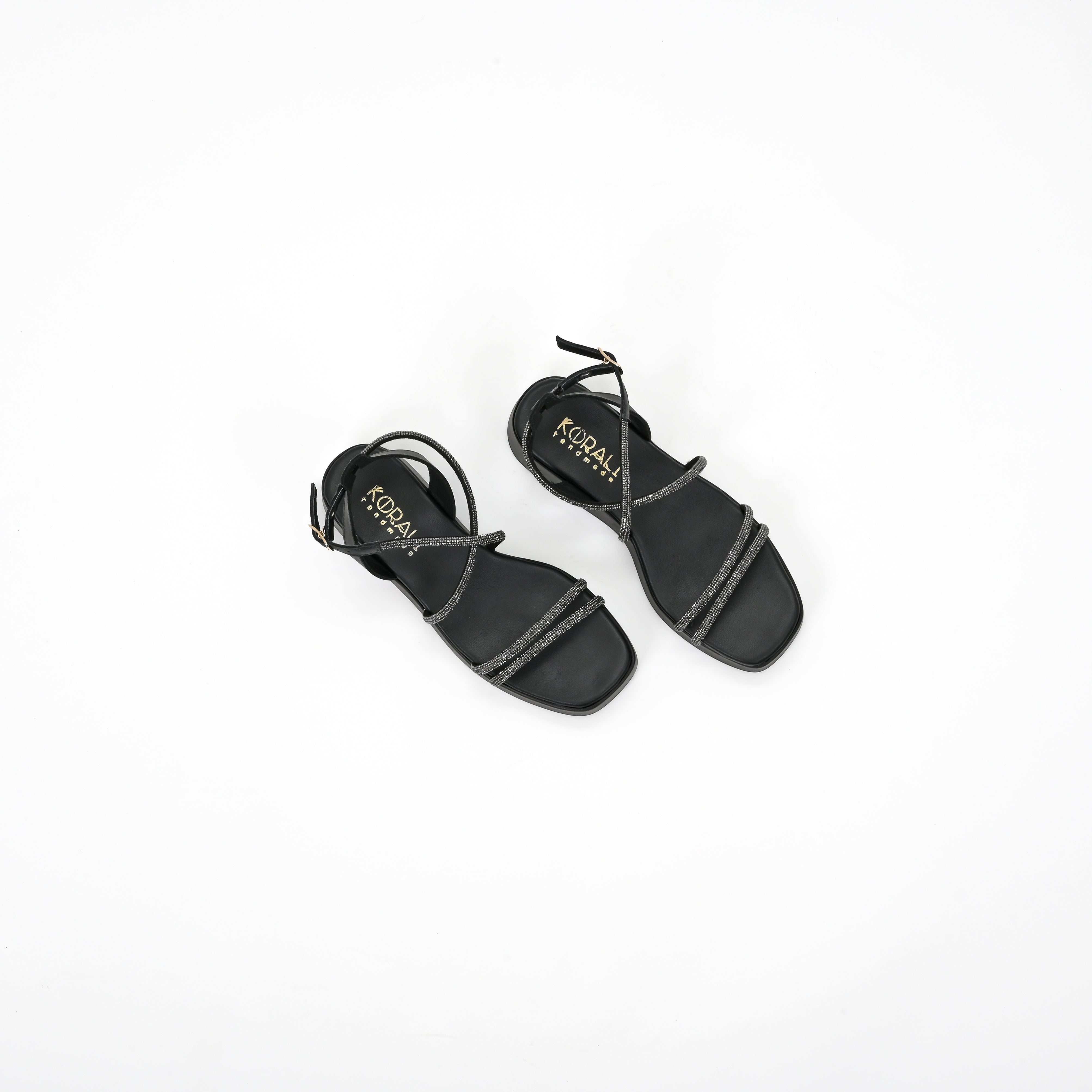 SMARAGDA Cross-Strap Leather Platform Sandals