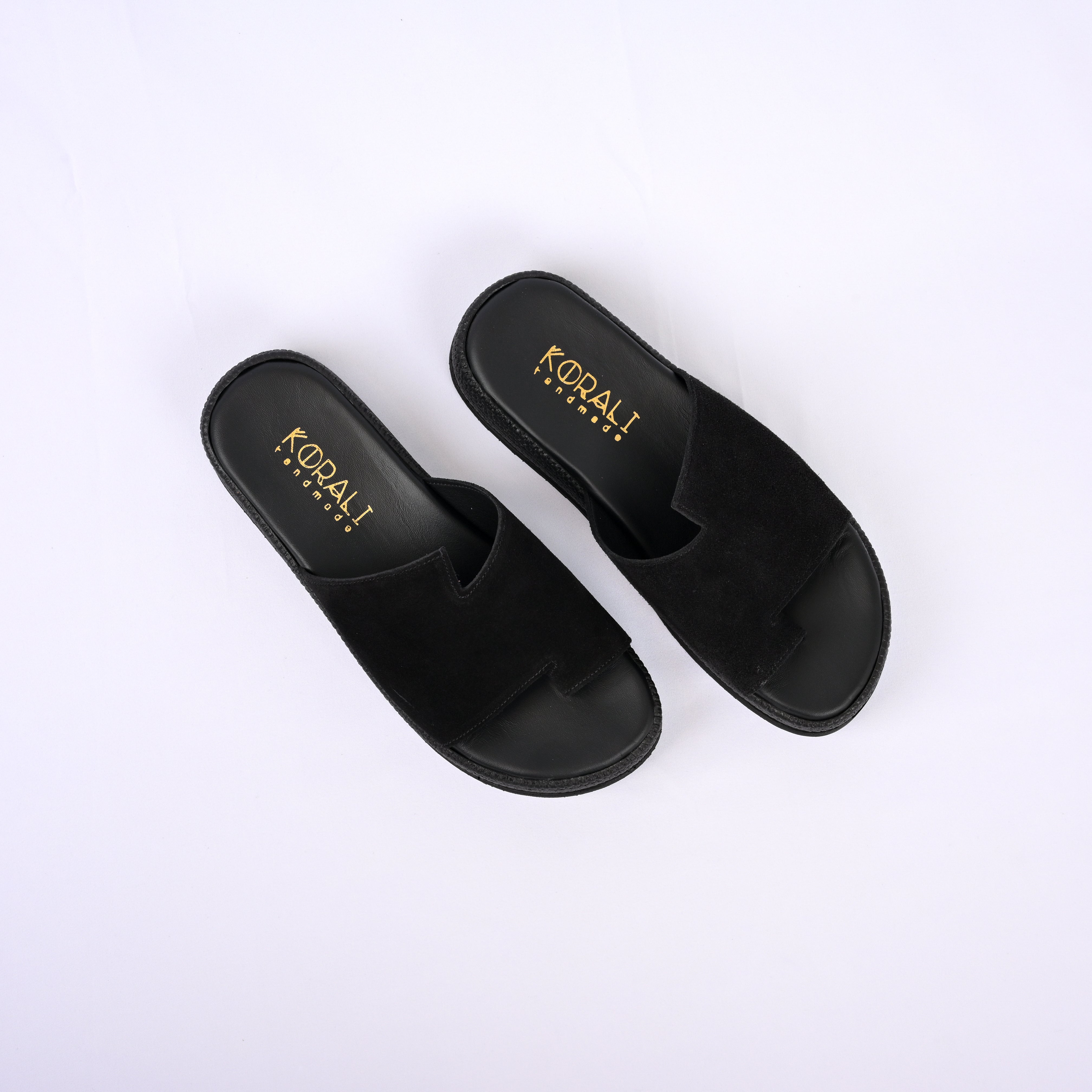 IRIDESSA Suede Flatform with Asymmetric Strap