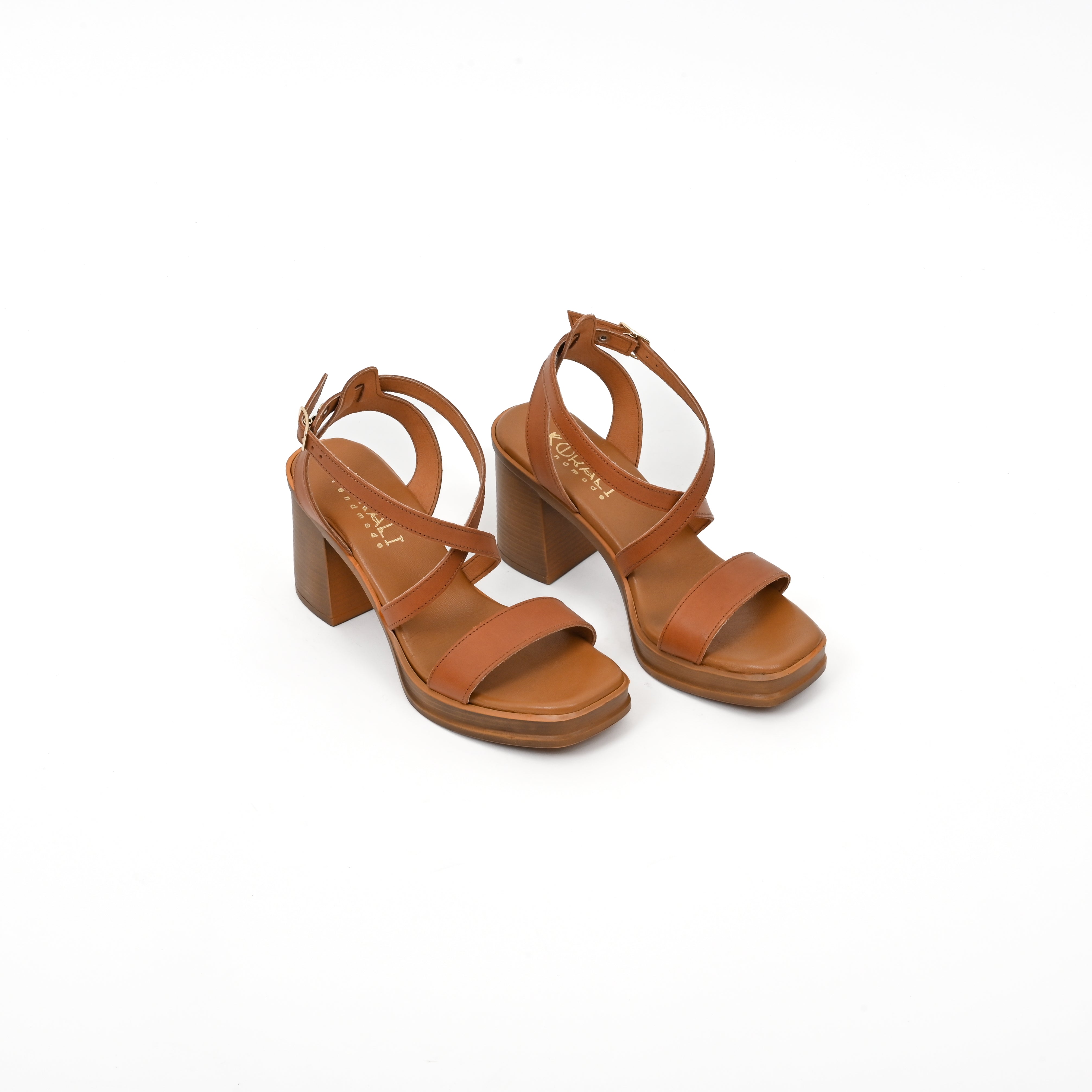IRA Cross-Strap Block Heel Sandals