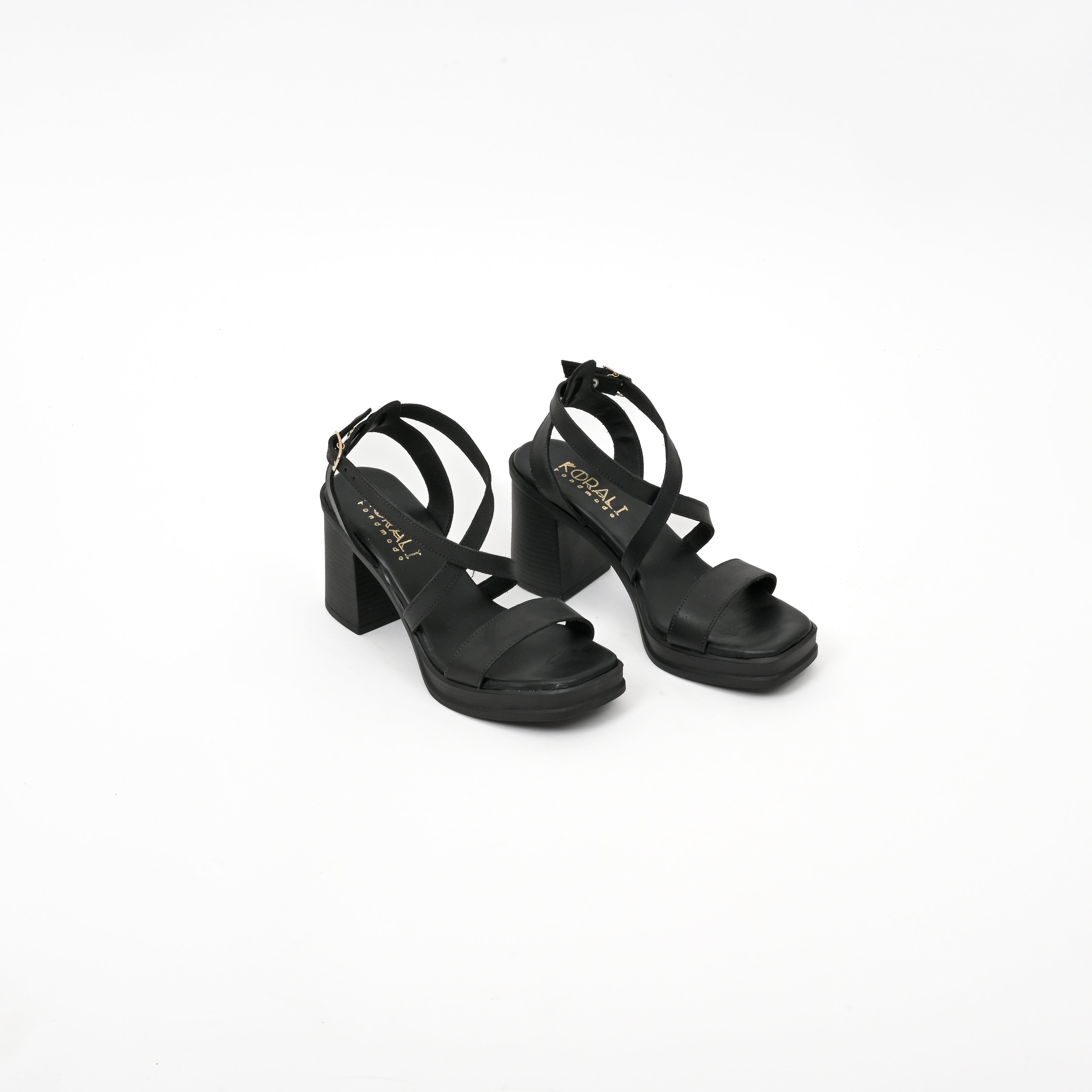 IRA Cross-Strap Block Heel Sandals