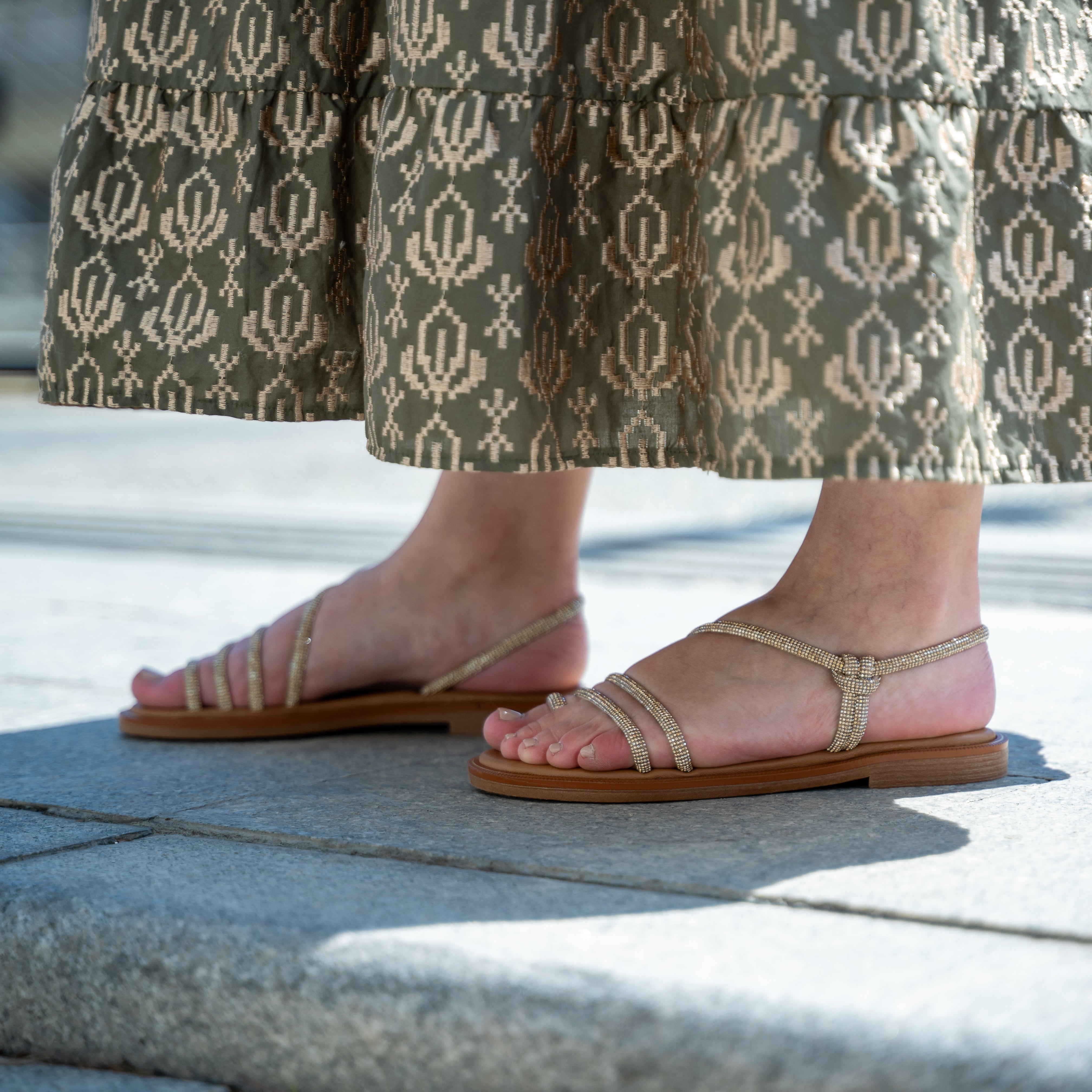 MARIA Leather Slip-On Sandals
