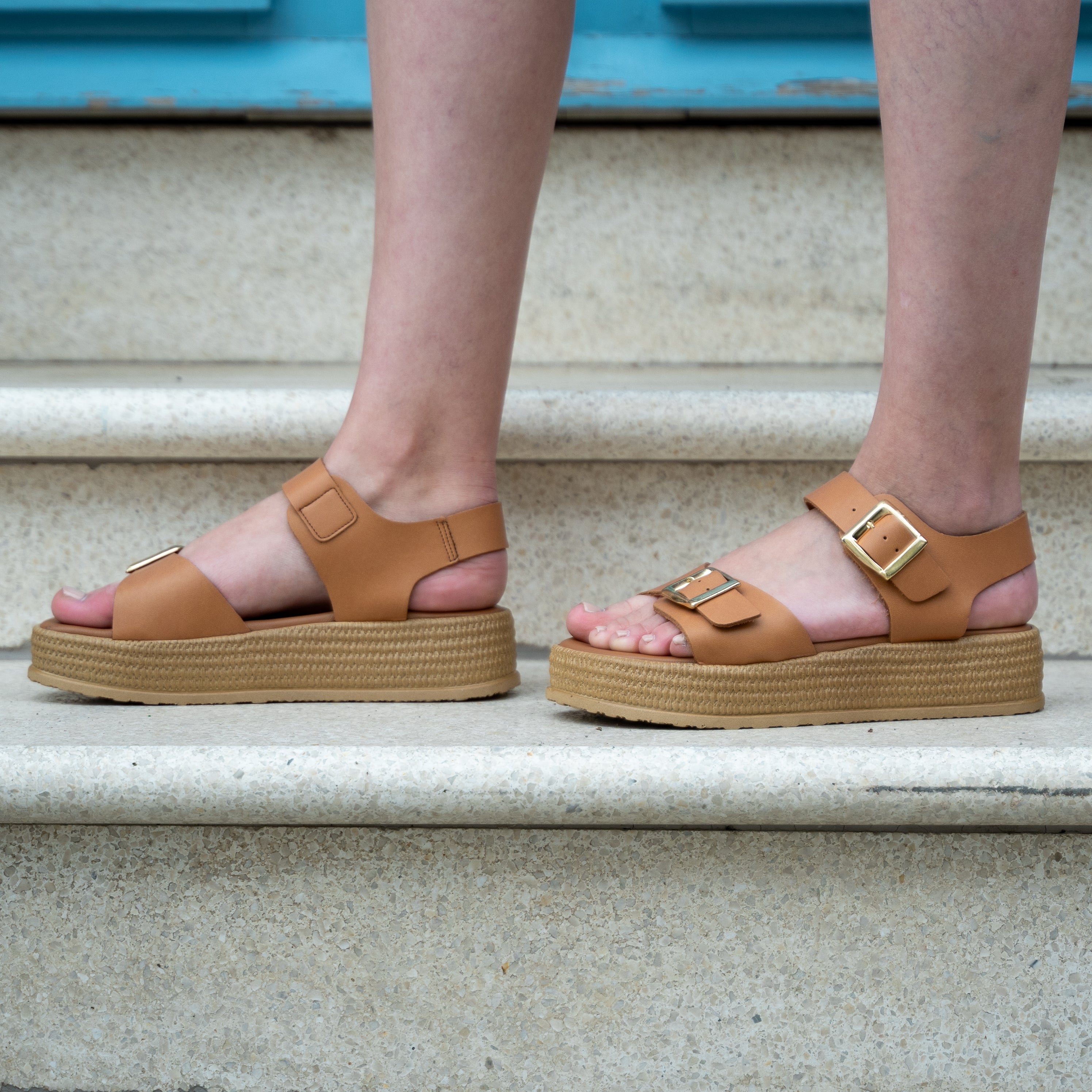 VASILIKI Leather Buckle Sandals