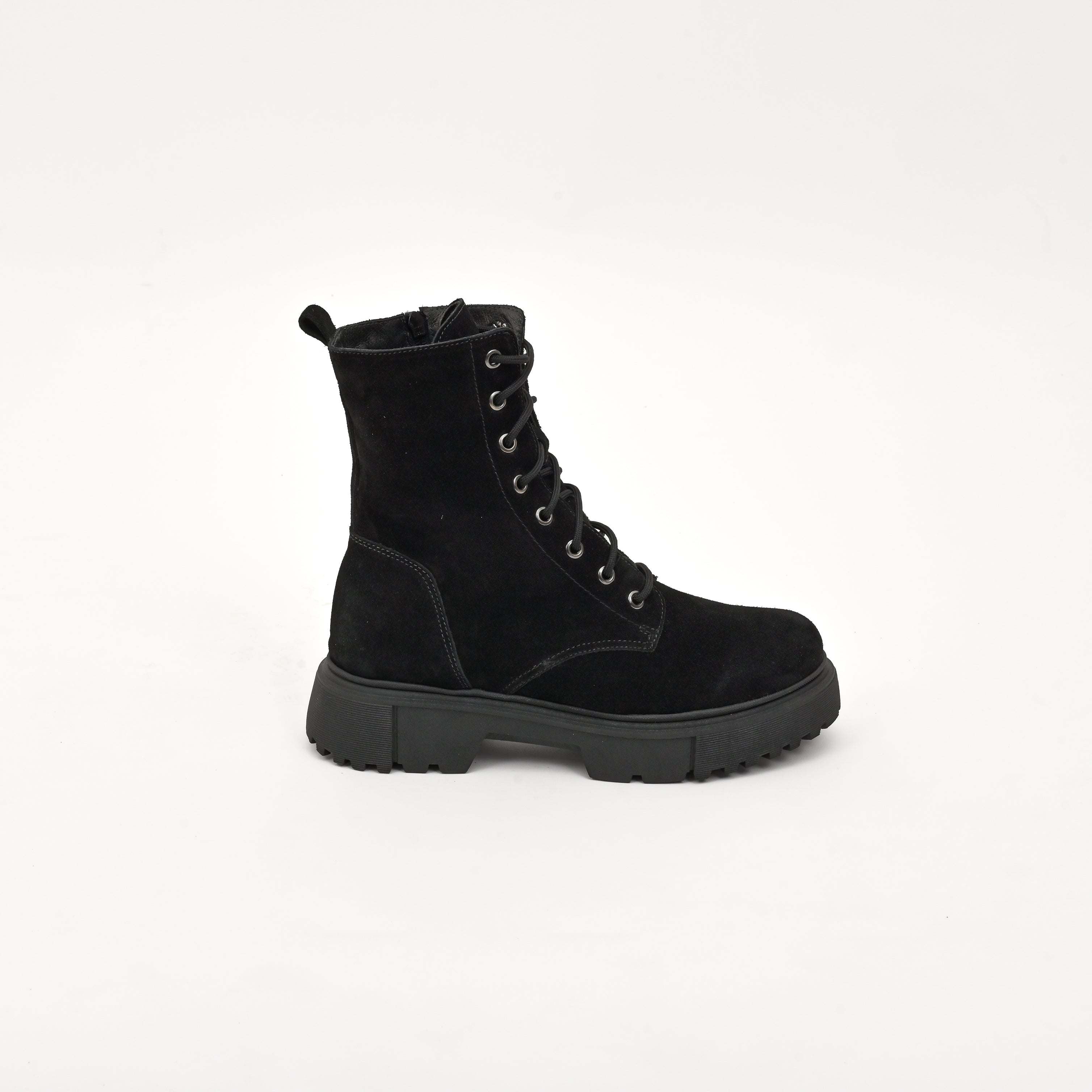 CAROLINE Black Suede Korali Handmade