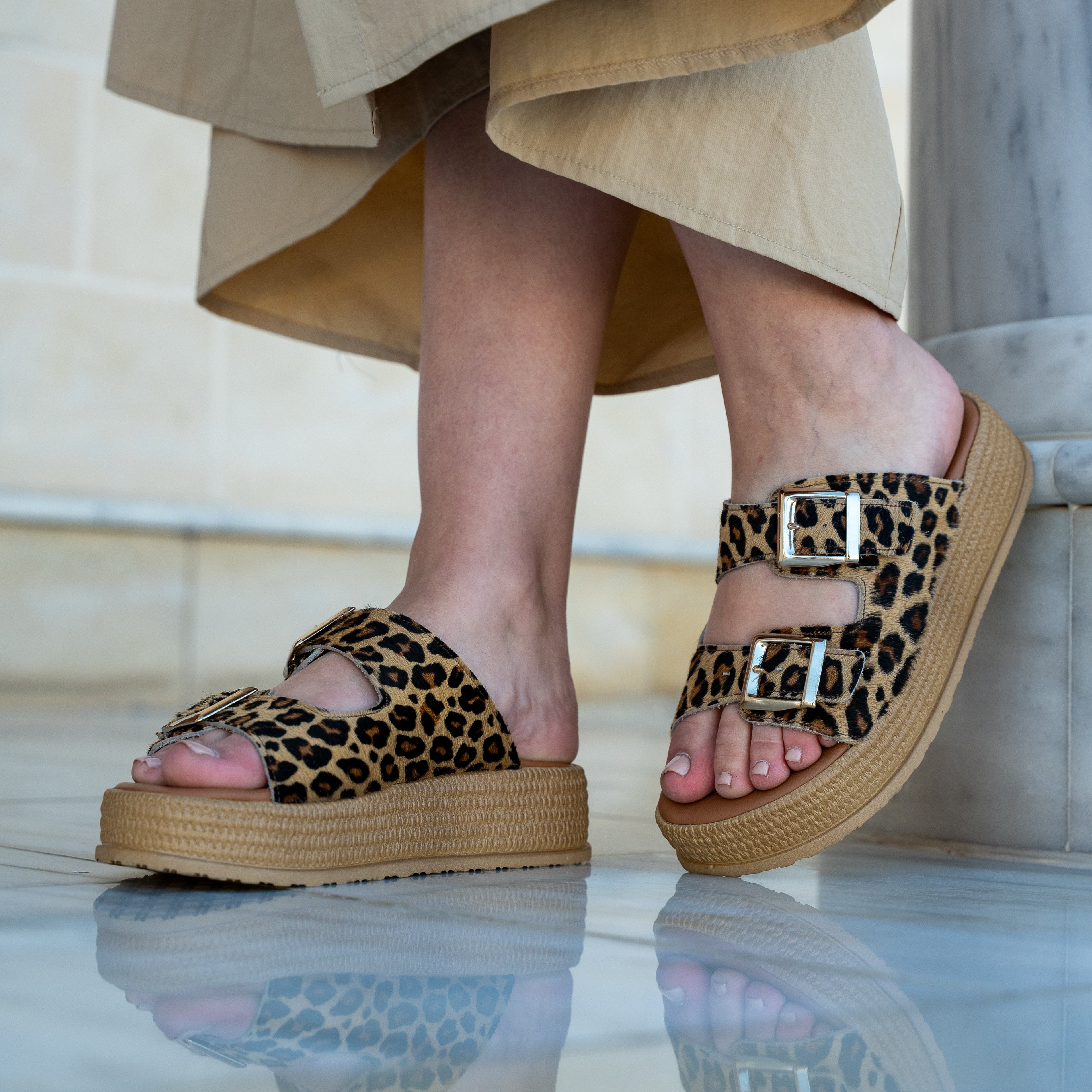 FOTINI Double-Buckle Espadrille Sandals