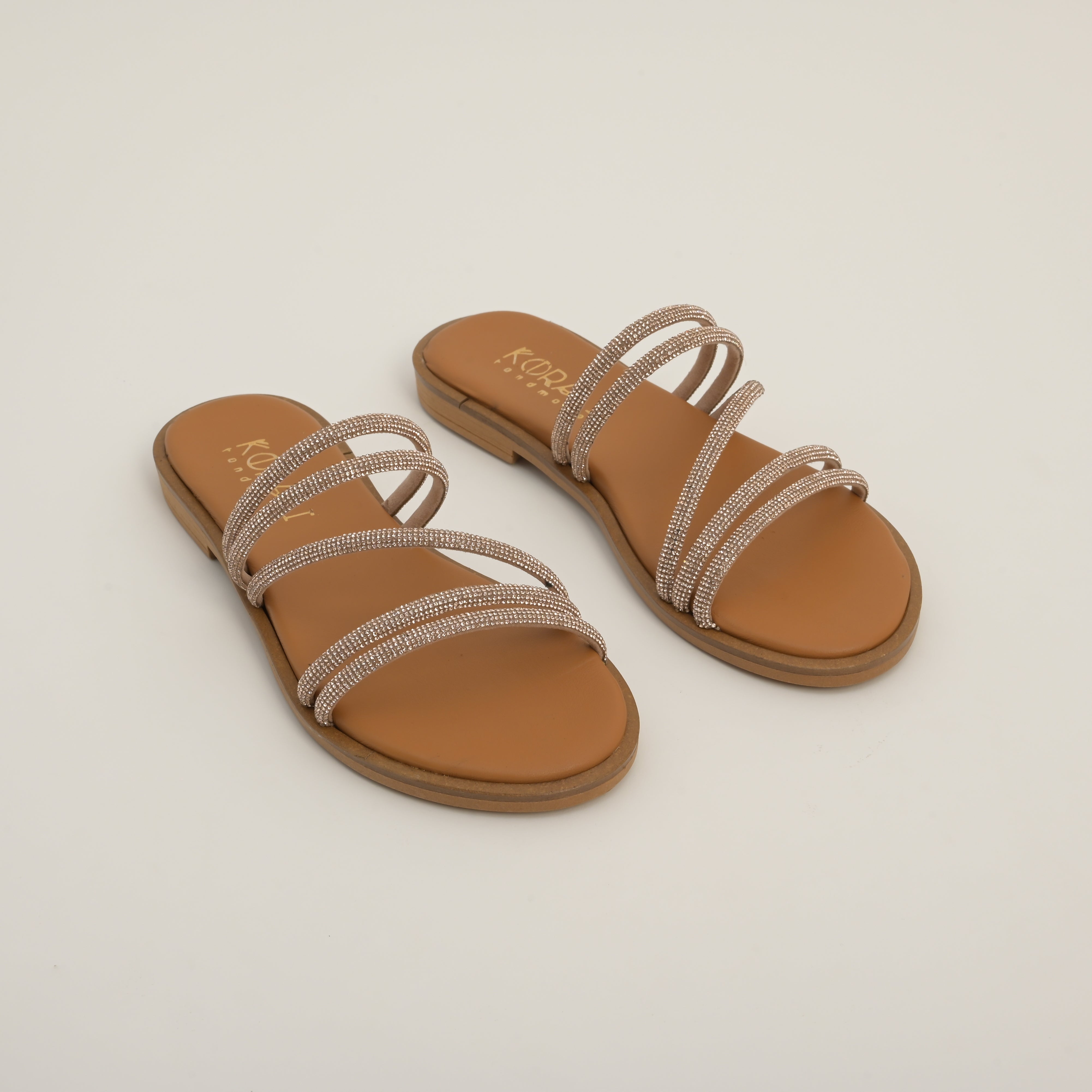 AIMILIA Embellished Strappy Flat Sandal