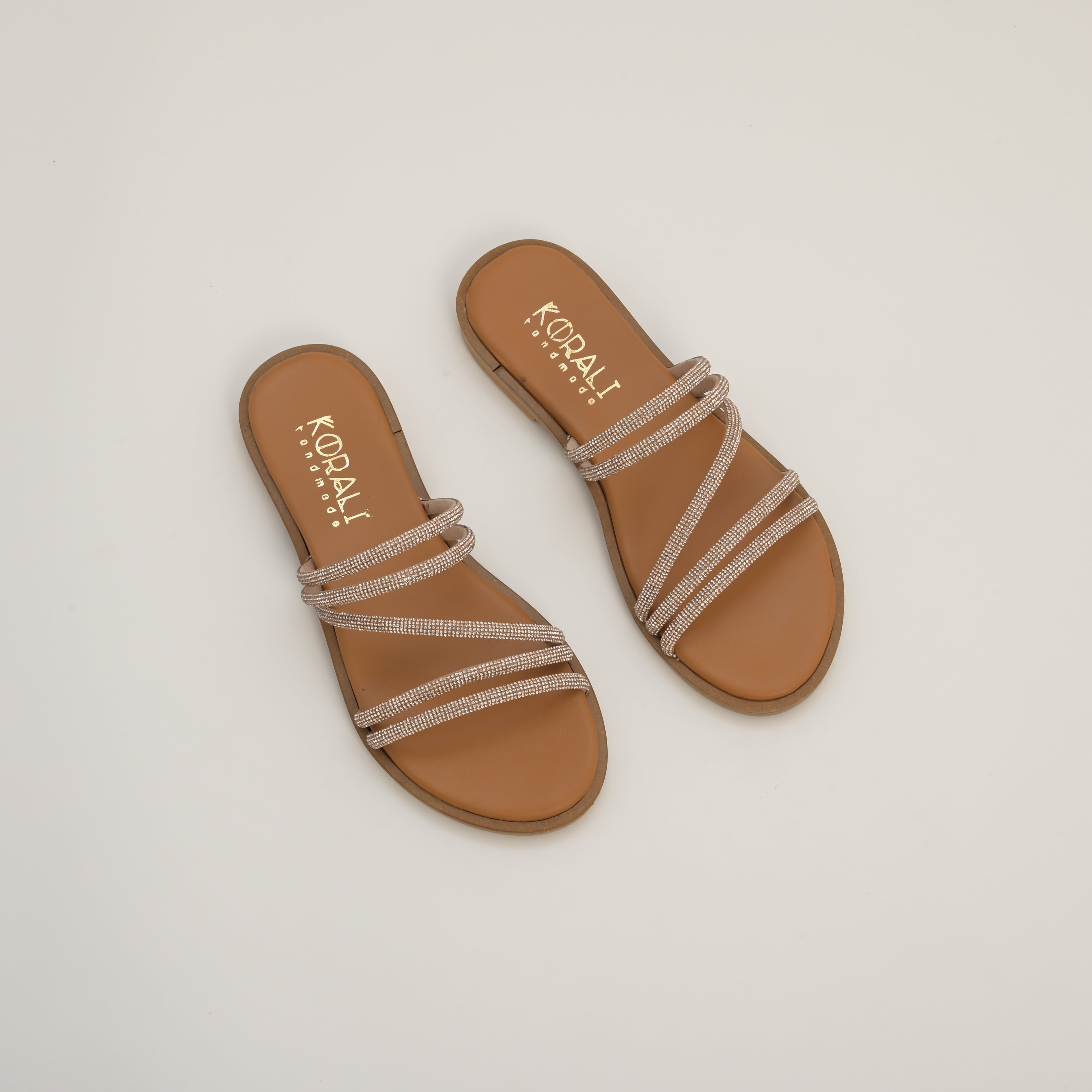 AIMILIA Embellished Strappy Flat Sandal