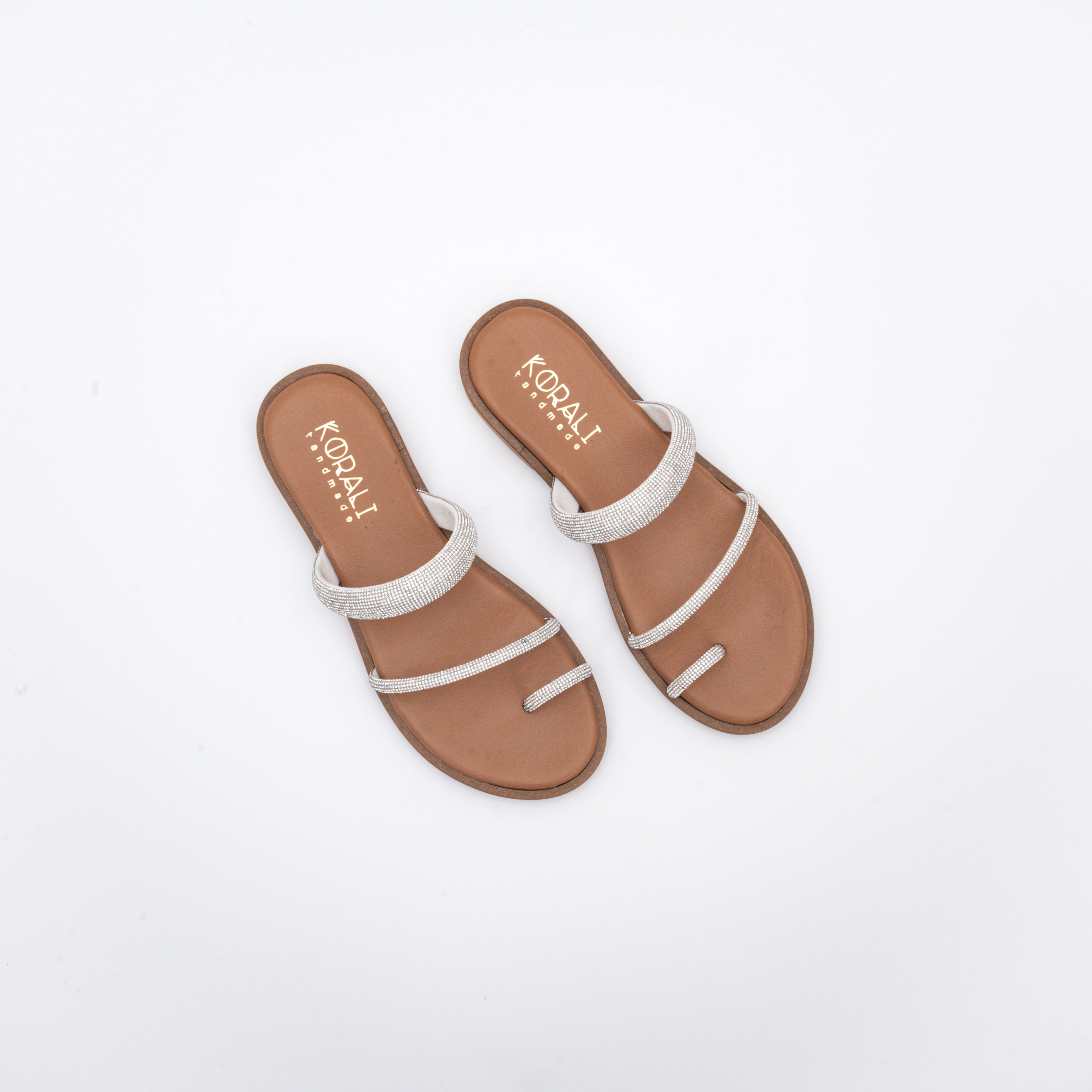 ANDRIANA Embellished Leather Strappy Sandal