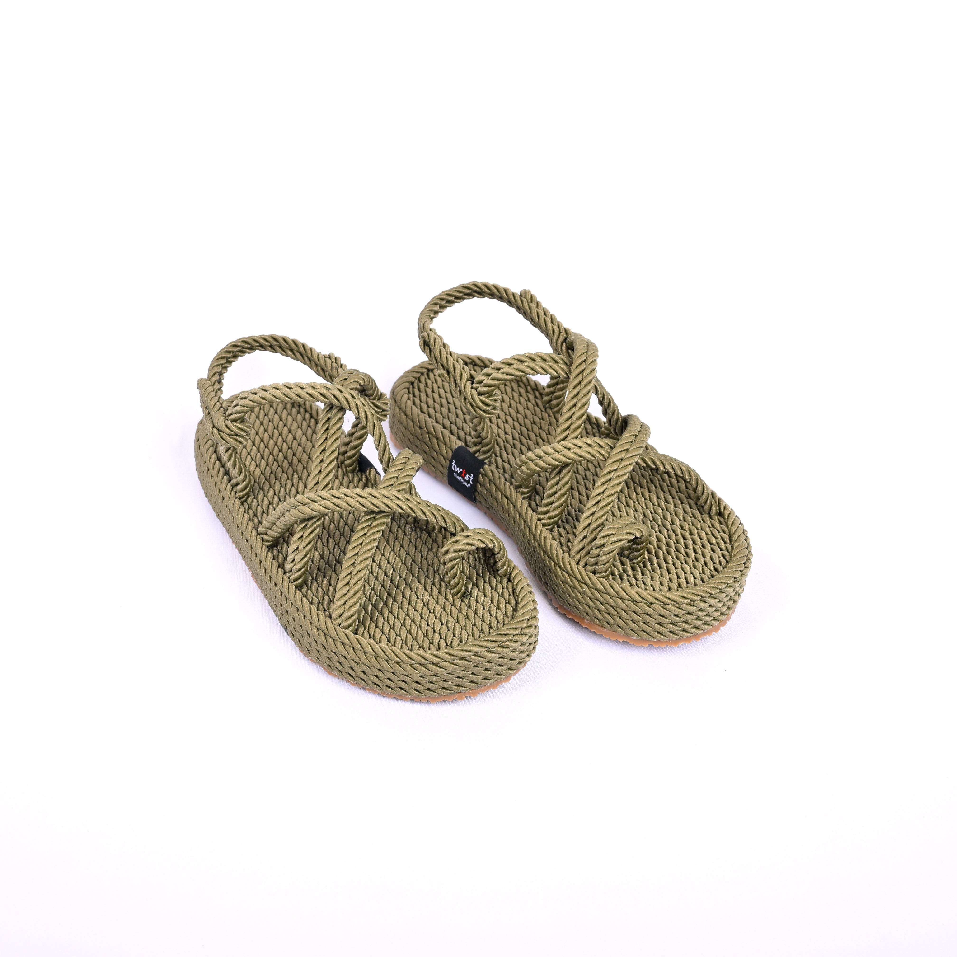 Khaki Rope Sandal with Toe Loop – Handmade by Twist