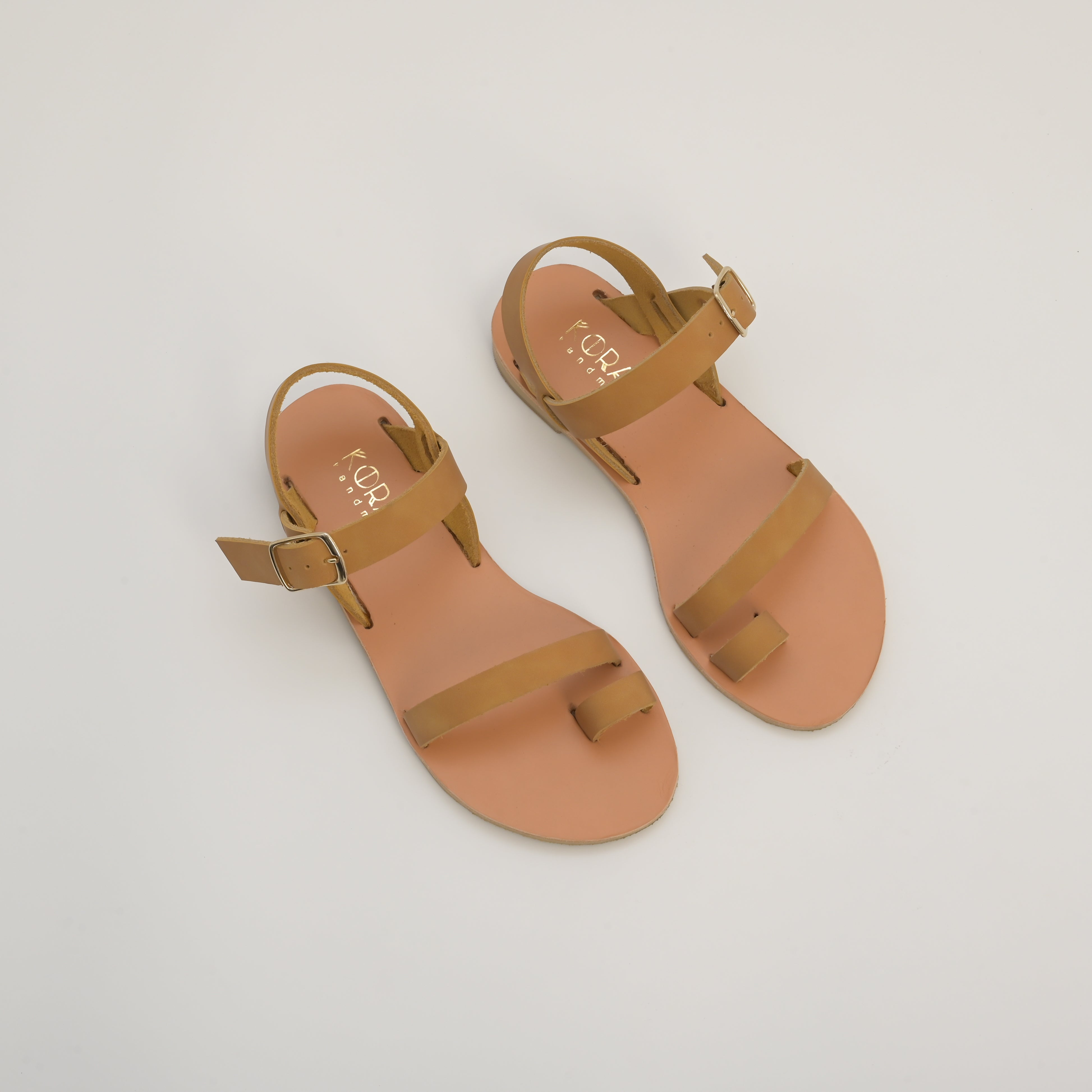 ANDROMEDA Leather Sandals with Toe Loop