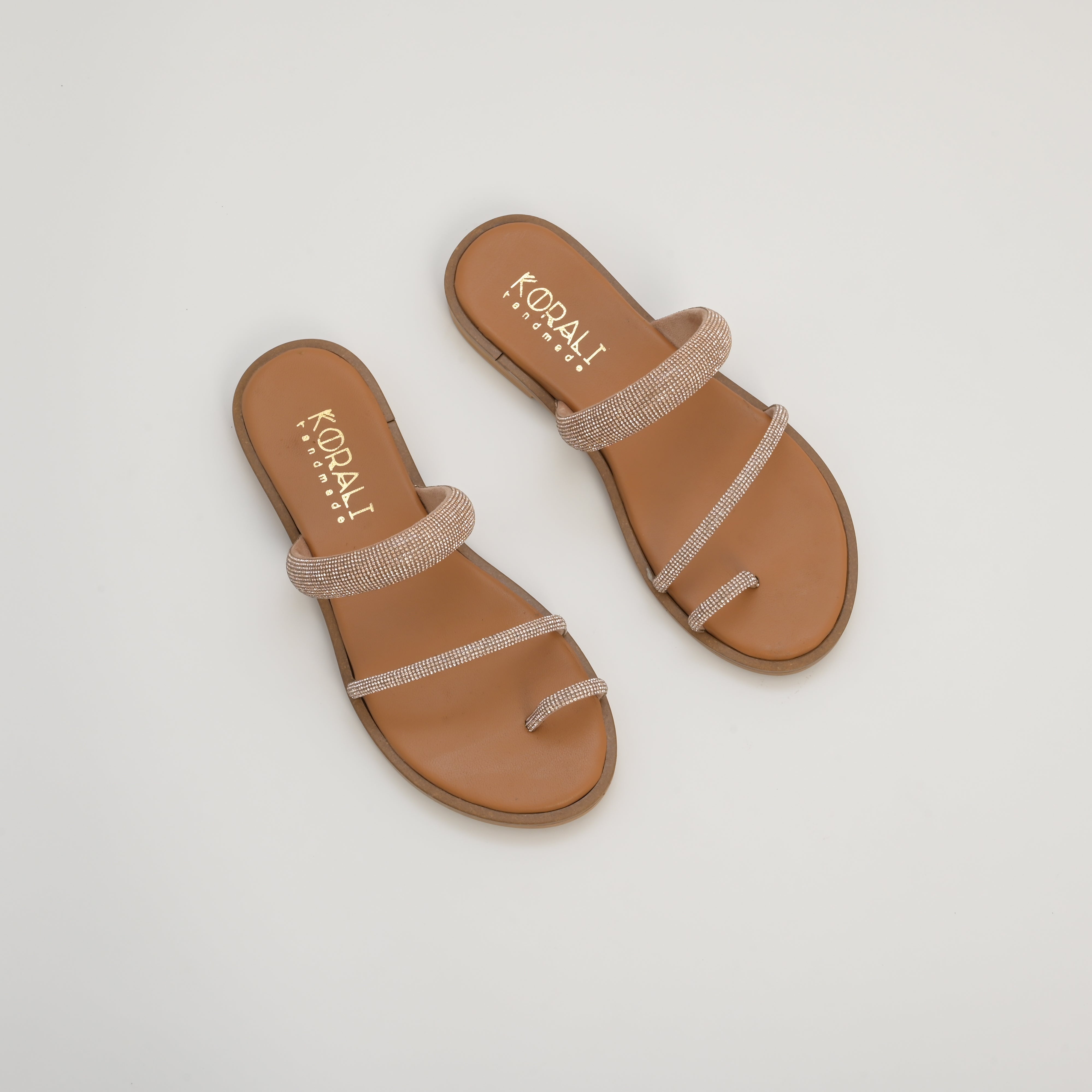 ANDRIANA Embellished Leather Strappy Sandal