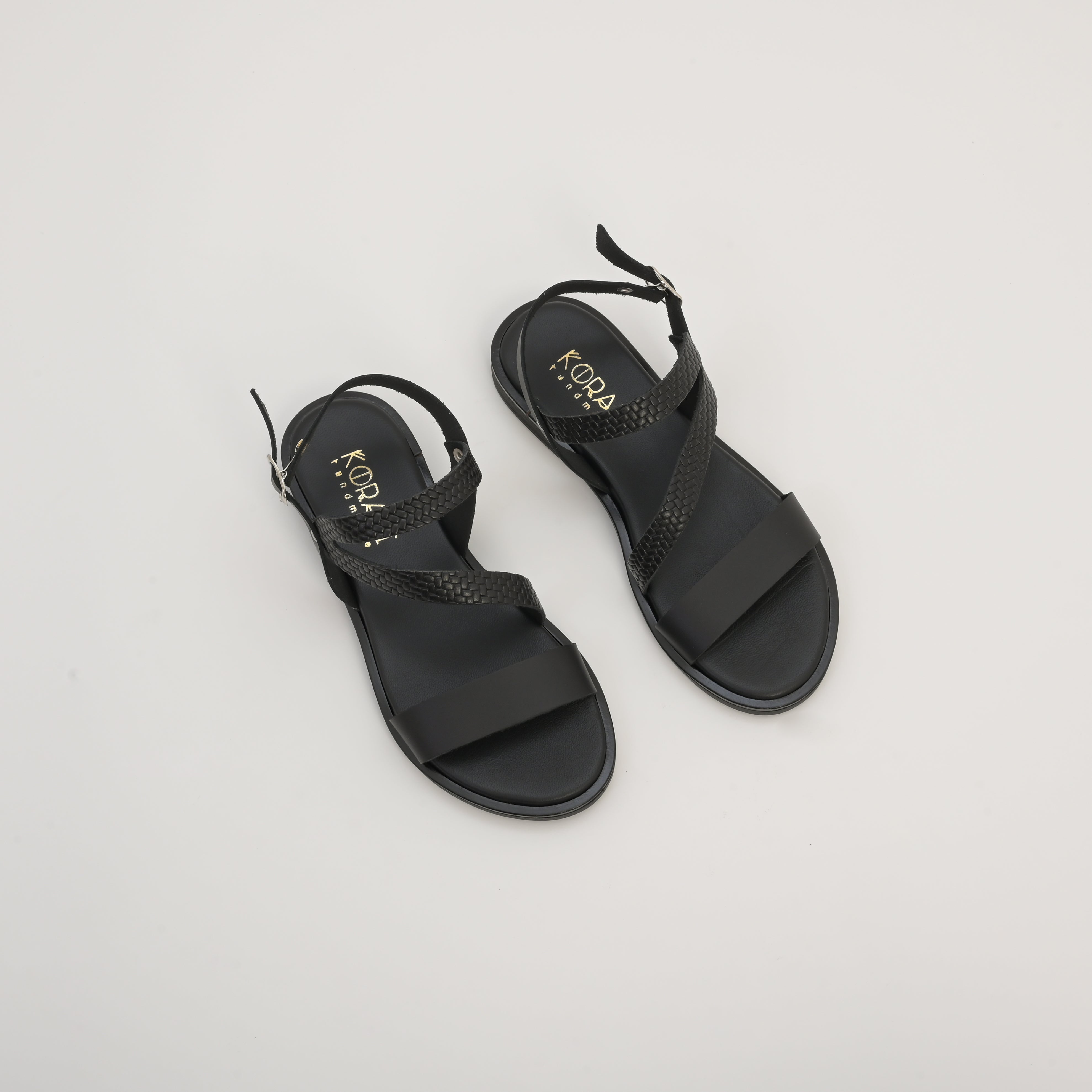 NIKI Leather Strap Sandal with Textured Detailing
