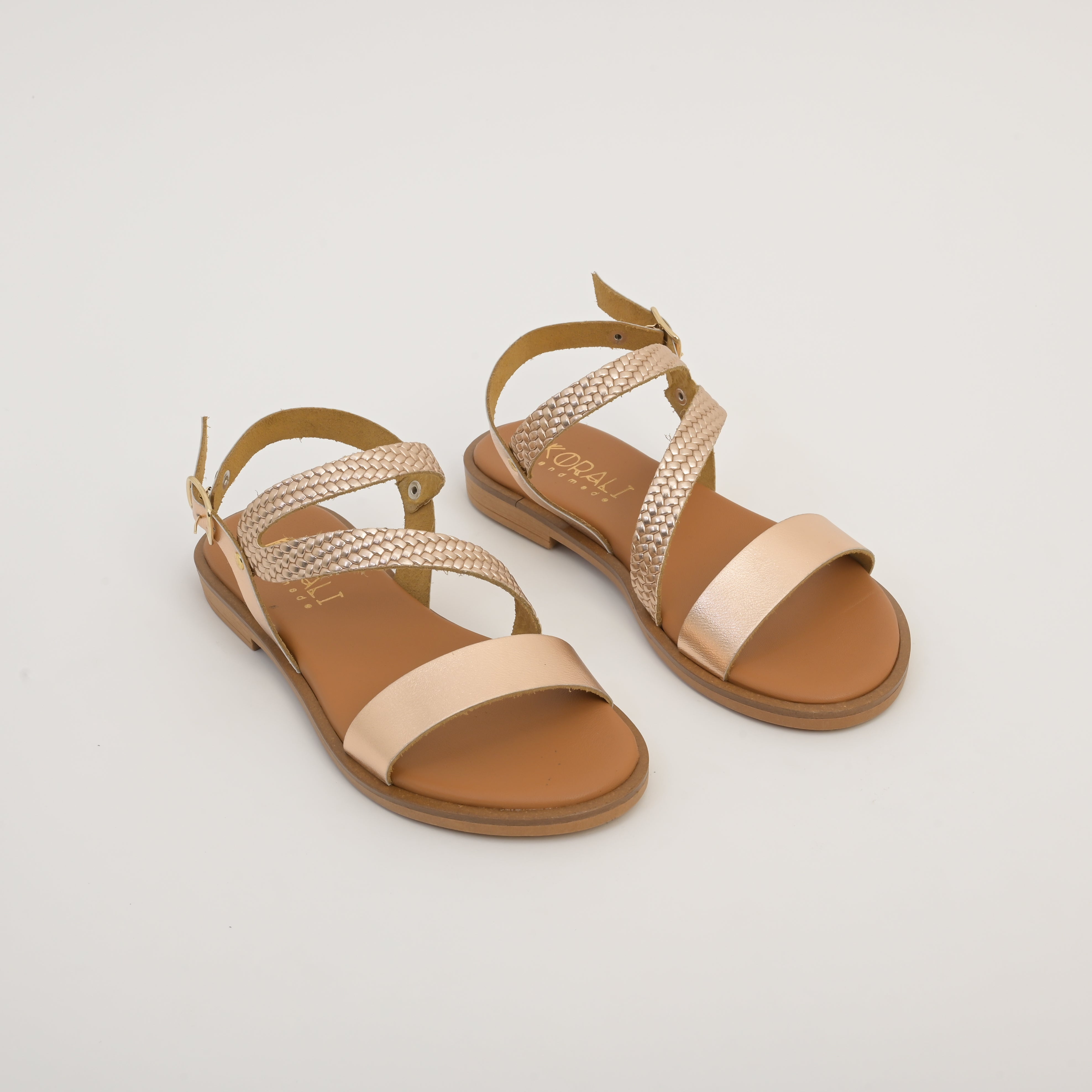 NIKI Leather Strap Sandal with Textured Detailing