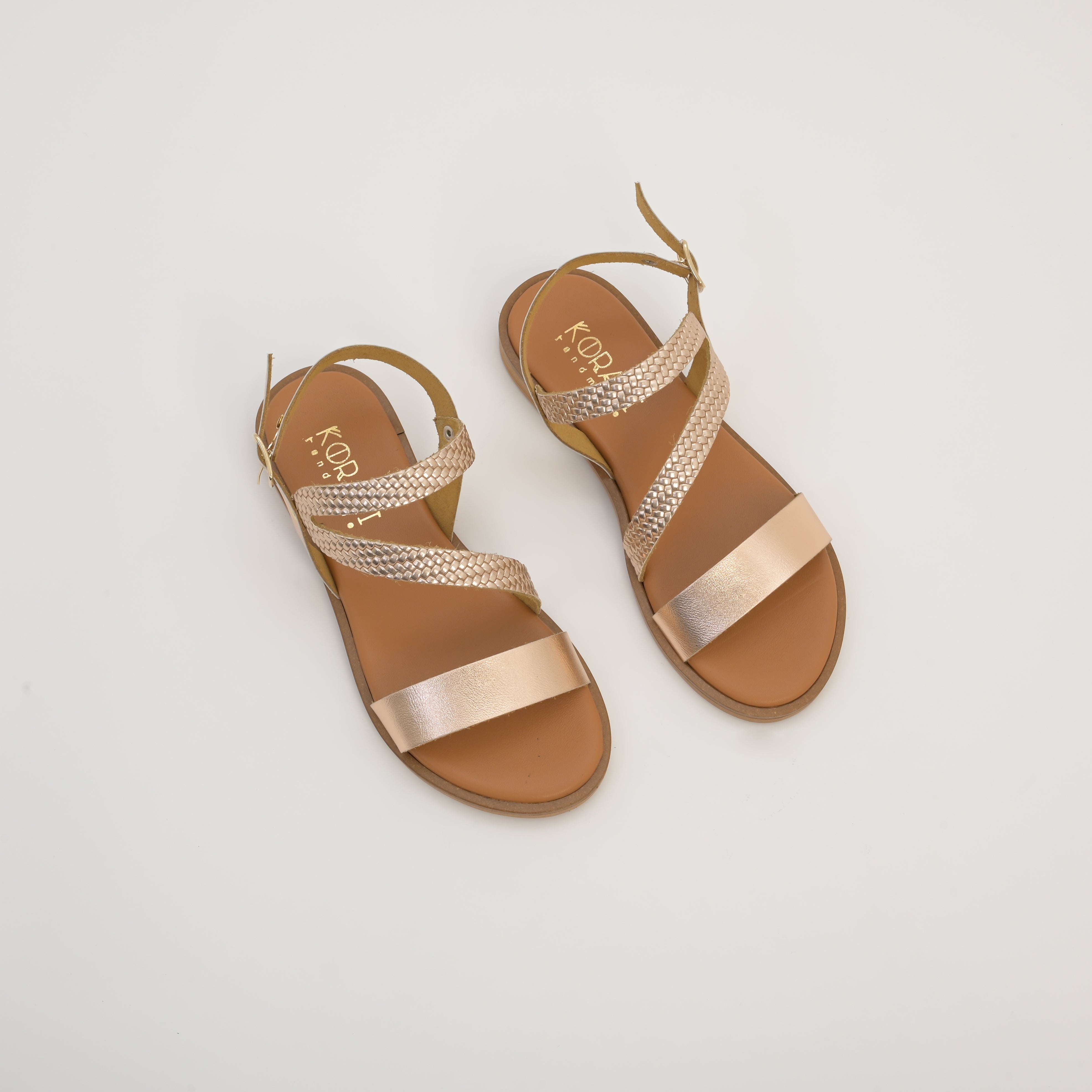 NIKI Leather Strap Sandal with Textured Detailing