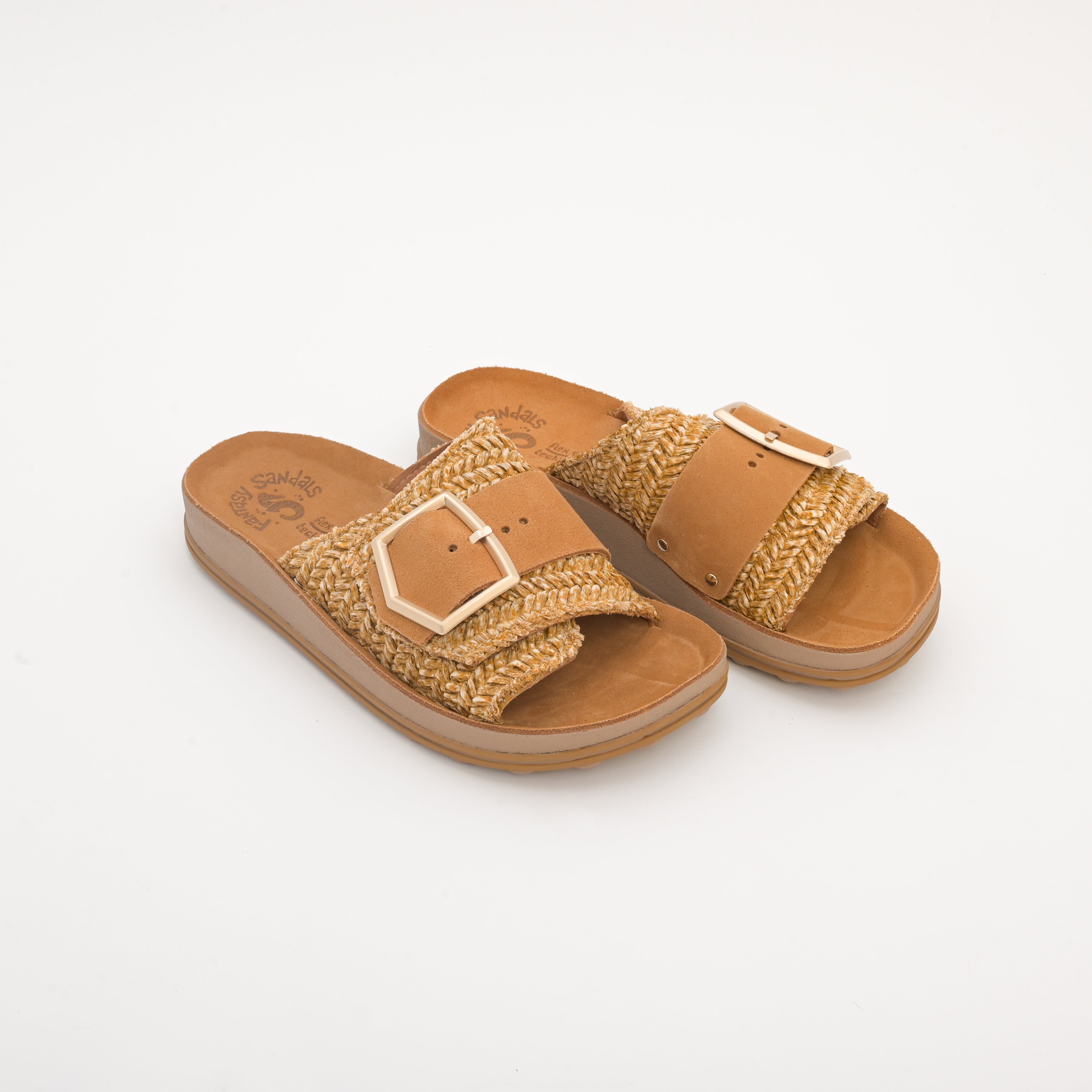 KORINA Raffia Slides by Fantasy Sandals