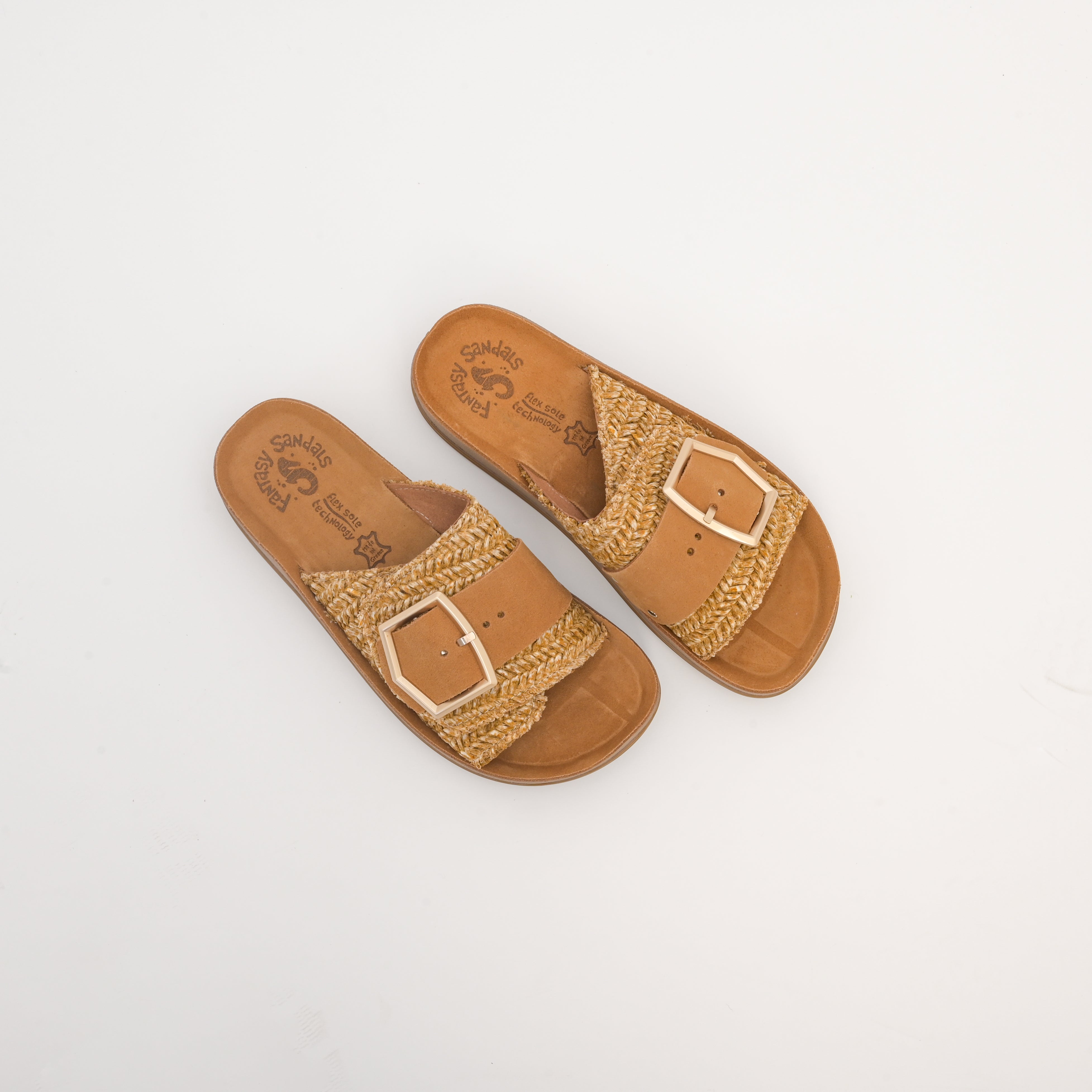 KORINA Raffia Slides by Fantasy Sandals